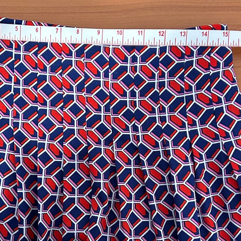 NWOT Kensie Geometric A-Line Midi Skirt in Pink and Blue - Picture 9 of 12